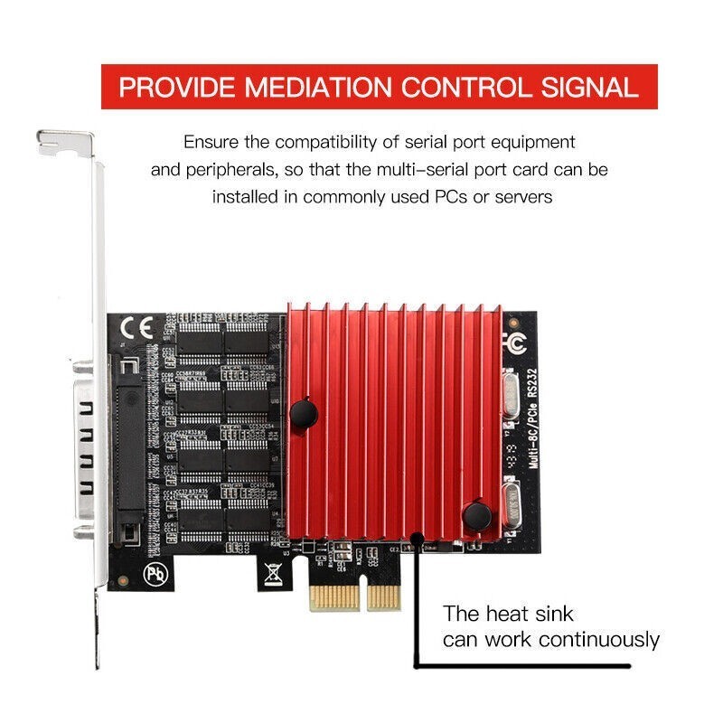 RS232 Serial Port 8-Port PCIE Serial Expansion card Expansion Adapter Riser Card
