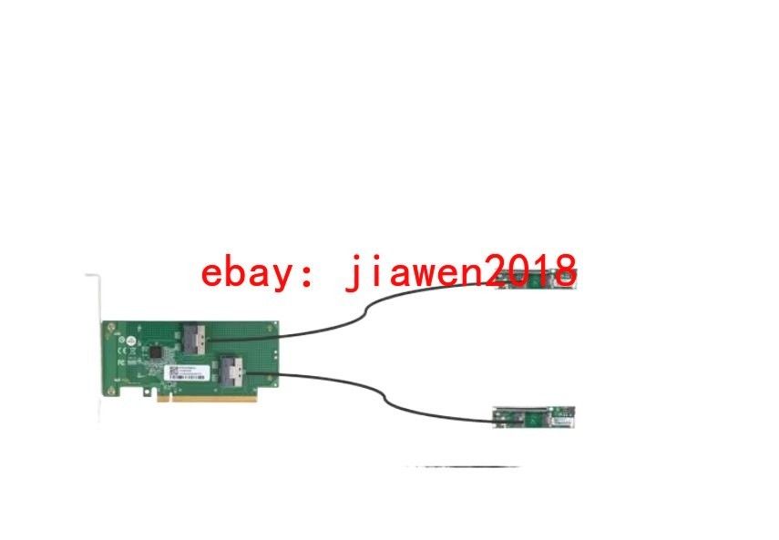 PCI Express x16 to SFF-8654 Adapter 2*PCI-E X8 + 2*Baseplate 2*70CM Cable