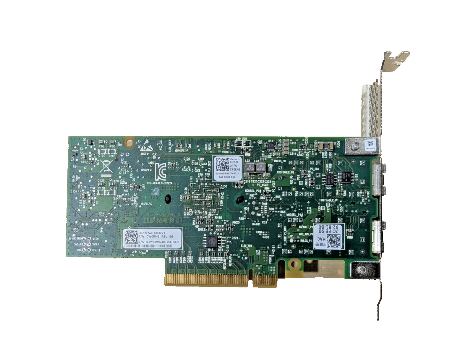 Dell Mellanox CX322A Connectx-3 2-Port 10Gbps PCI-E Network Adaptor 0W0RM9