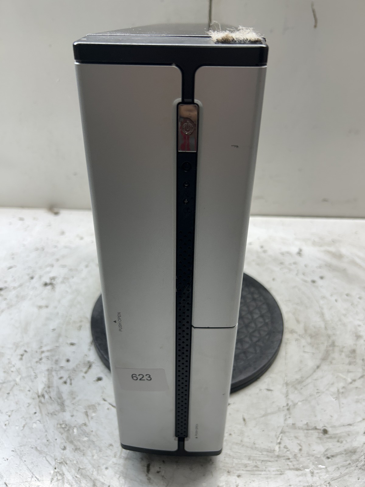 Retro Black and Silver Slim mATX Desktop Computer Case