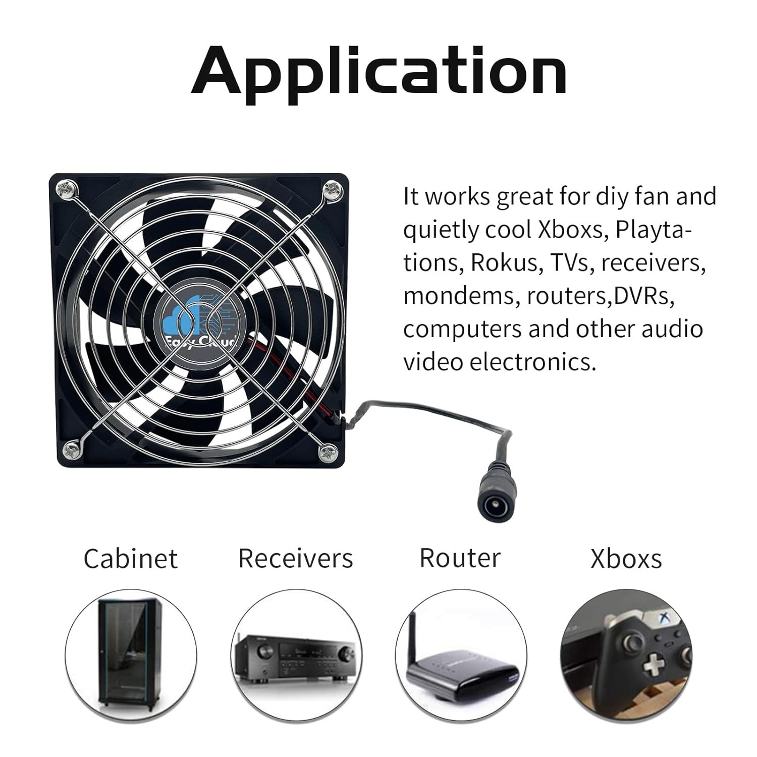 Computer Fan with AC Plug, 120mm Variable Speed Axial Muffin PC Fan with Cont…