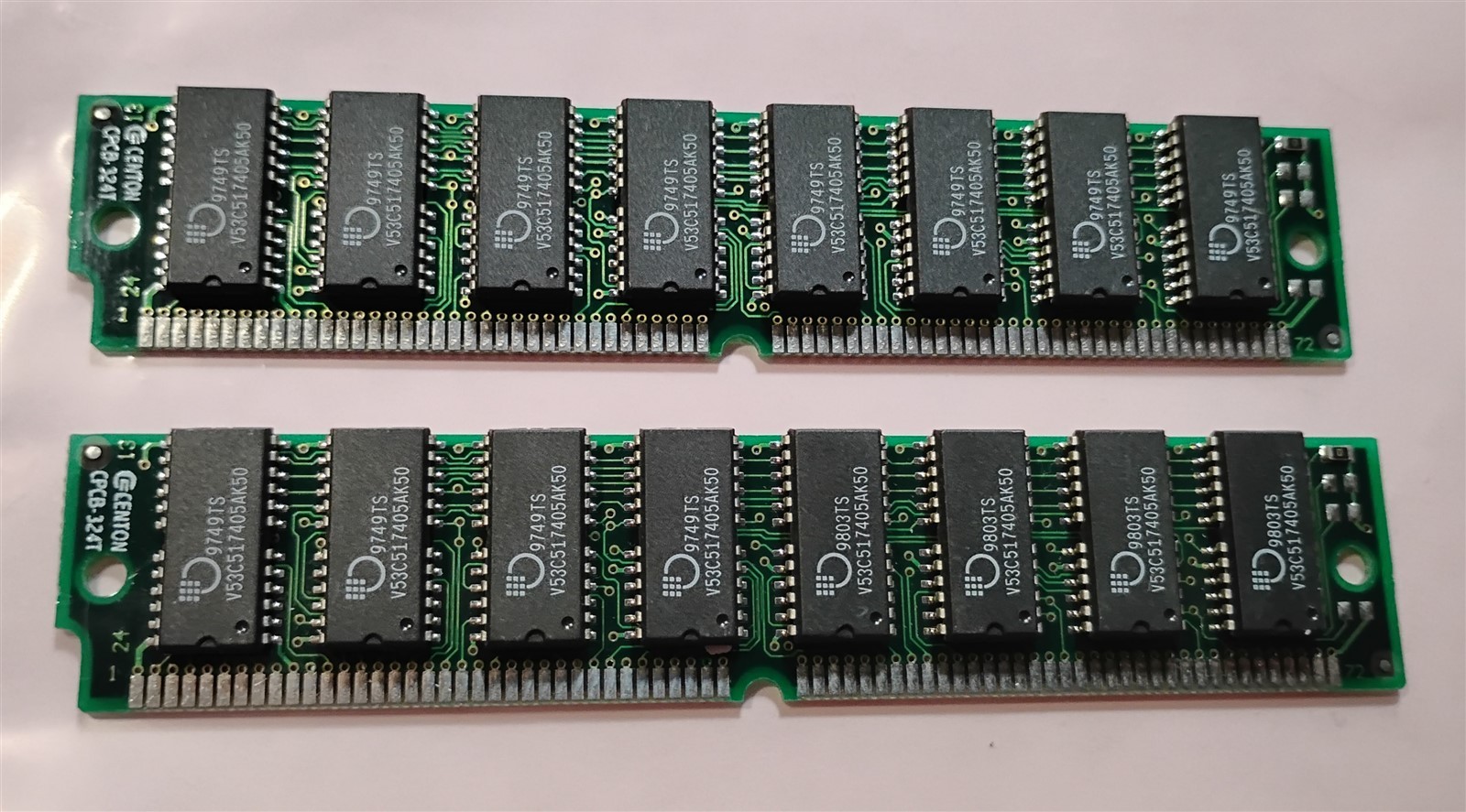32MB 2x16MB 72-pin Simm EDO 60ns CENTON CPCB-324T MOSEL VITELIC 4Mx32 5V RAM Kit