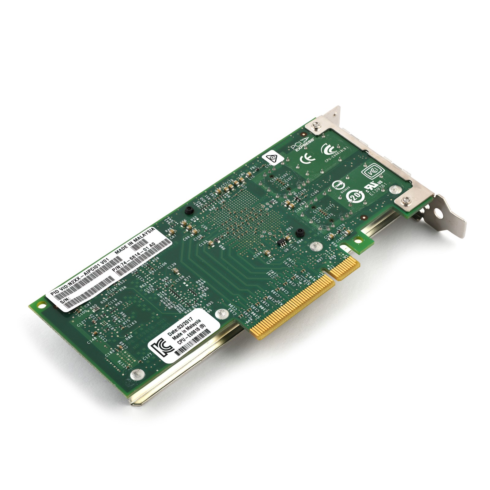 Cisco 74-6814-01 Intel X520-DA2 Dual-Port 10GB SFP+ PCIe 2.0 x8 NIC Half Height