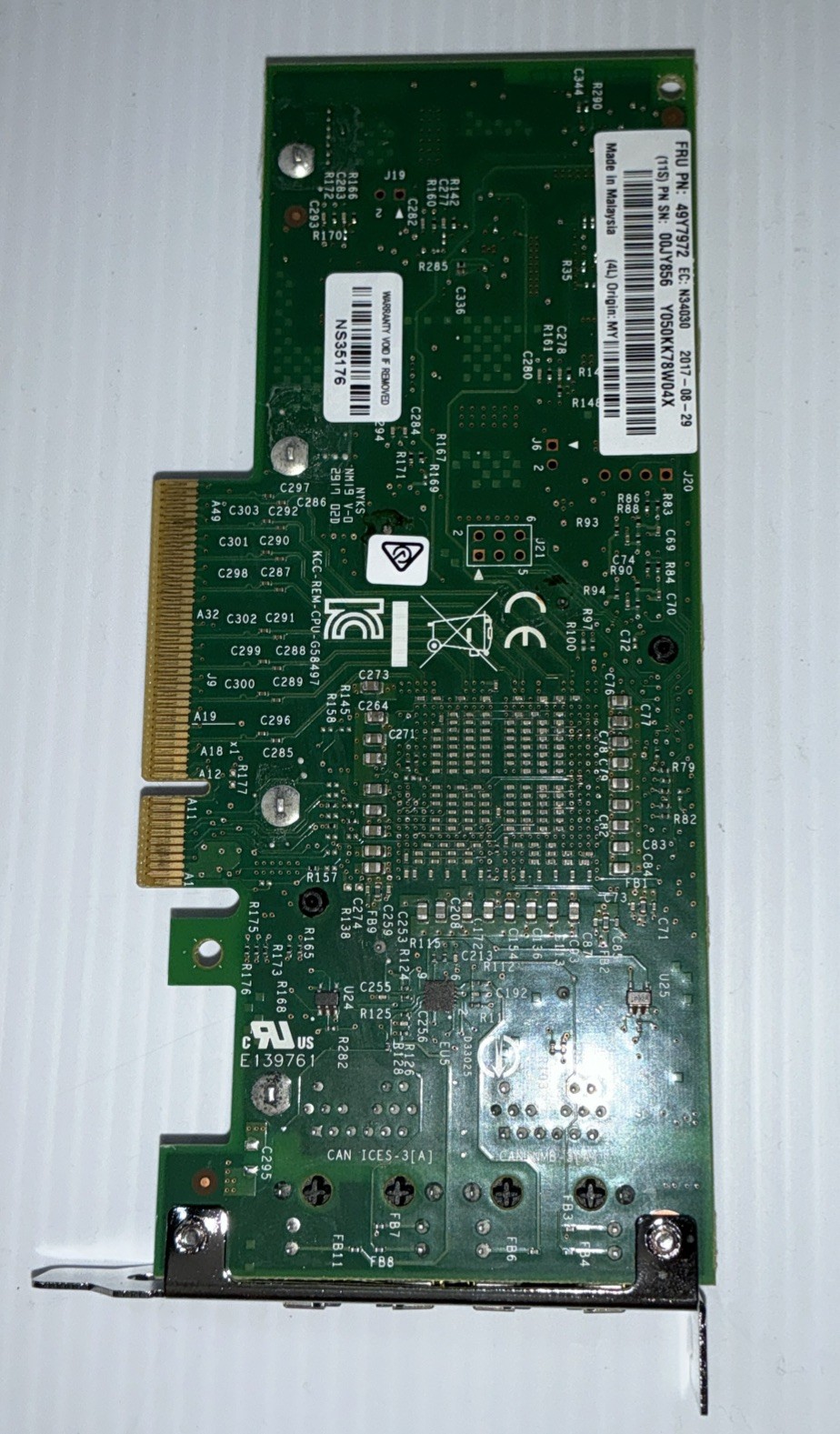 Lot of 2 Lenovo X540-T2 49Y7972 10GbE Dual Port PCIe LP Adapter 00JY856