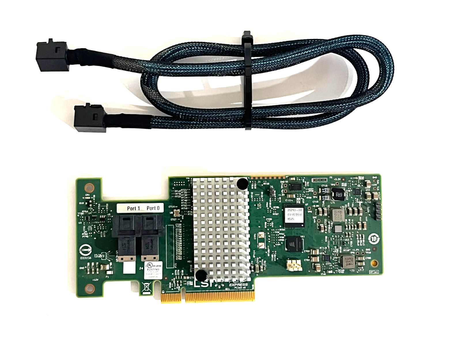 LSI SAS9340-8i 12Gbps SAS 8-Port RAID Card PCIe 3.0 + SAS Cable Lenovo IBM 46C91