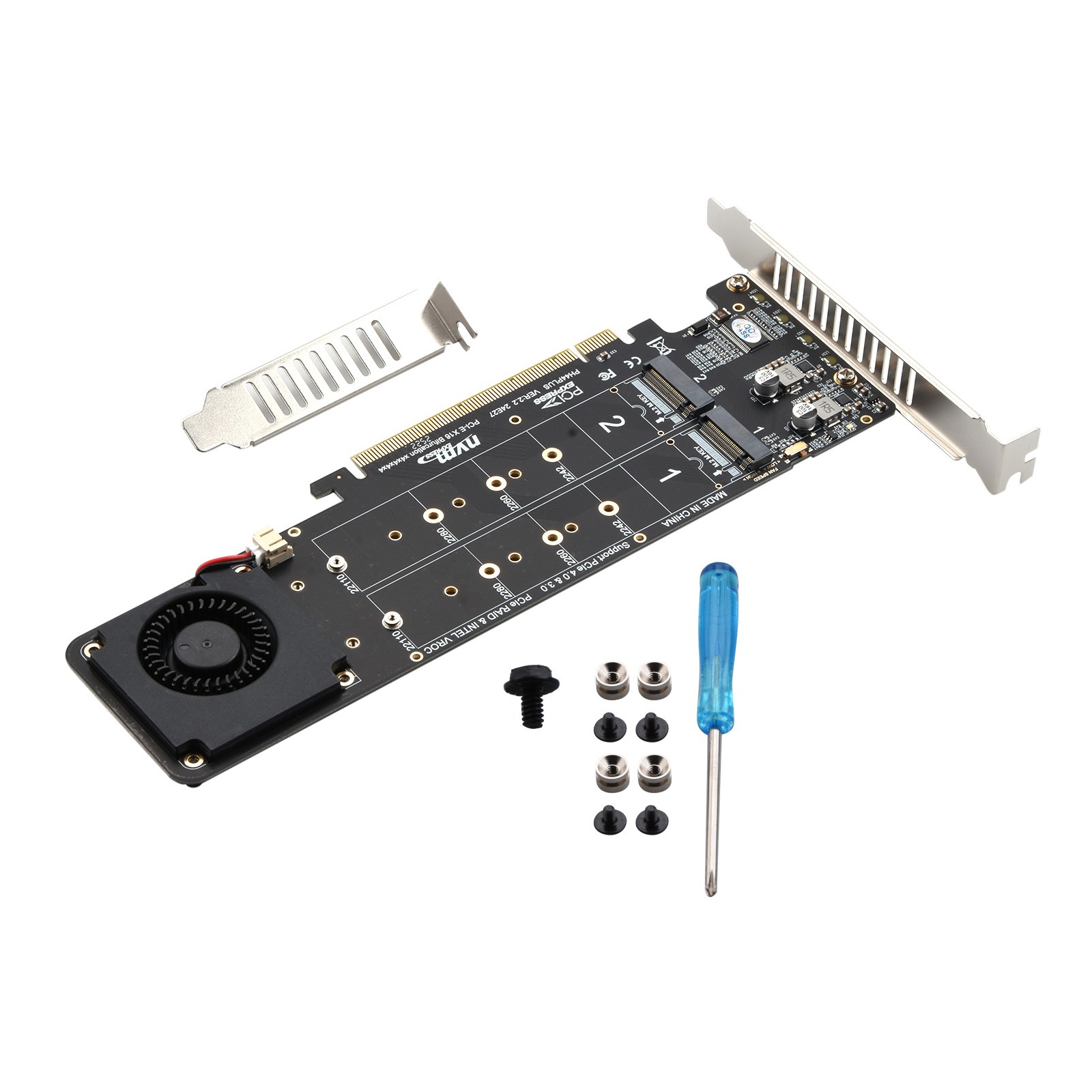 New Supports 4 Nvme M.2 SSD Expansion Split Card PCIE 4.0 x16 4 x 32Gbps