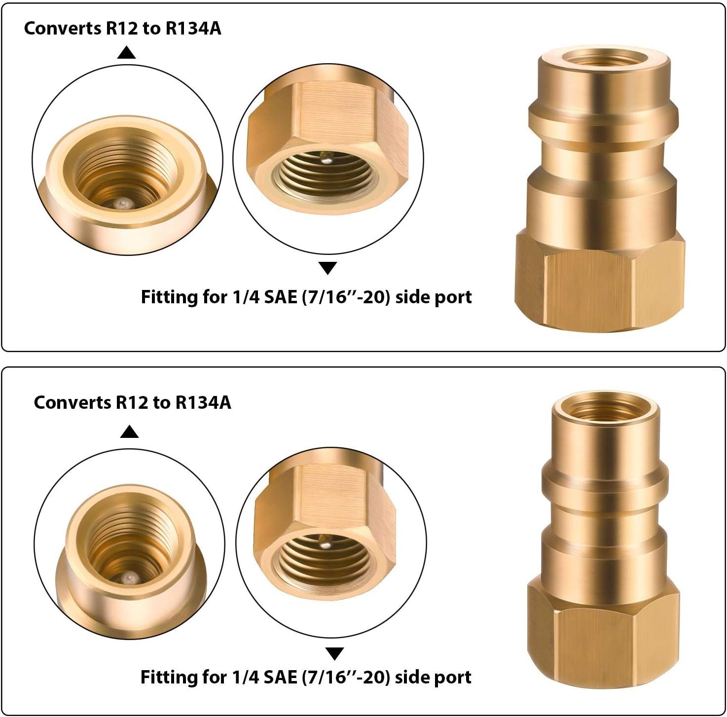 4 Pieces VA-LH11 A/C Pro R-12 to R-134a Retrofit Conversion Adapter Fitting C…