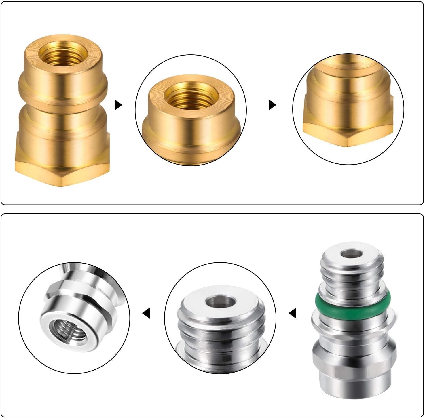 4 Pieces VA-LH11 A/C Pro R-12 to R-134a Retrofit Conversion Adapter Fitting C…