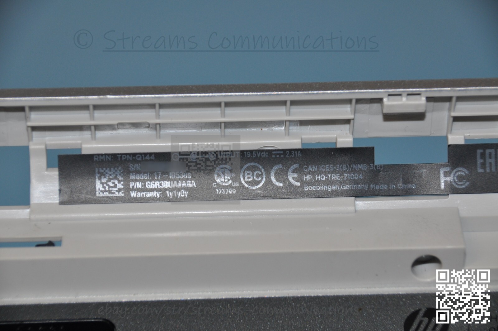 HP Pavilion 17-F 17-f053us 17.3 in Laptop Bottom Case / Base Enclosure (Silver)