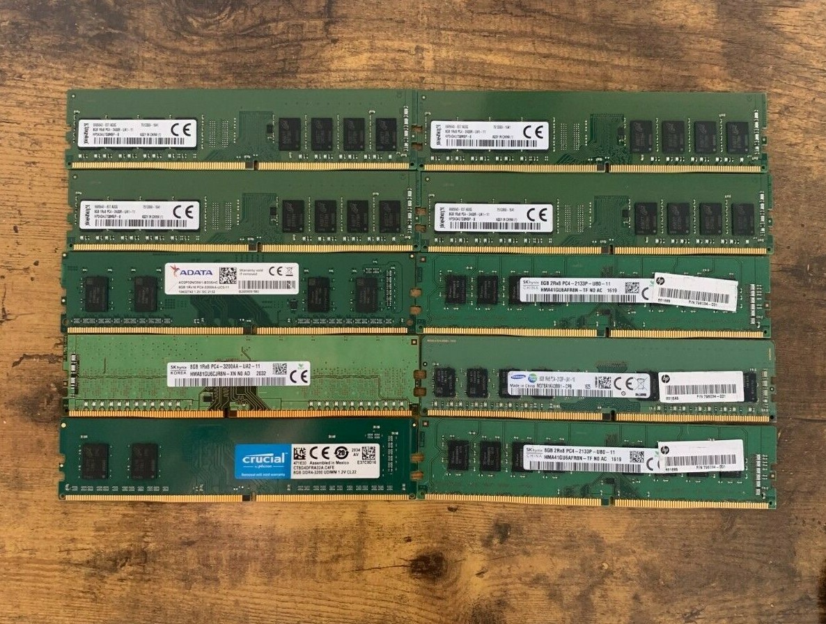 [ BULK LOT OF 10 ] 8GB DDR4 Desktop RAM SAMSUNG, HYNIX etc. (10x)