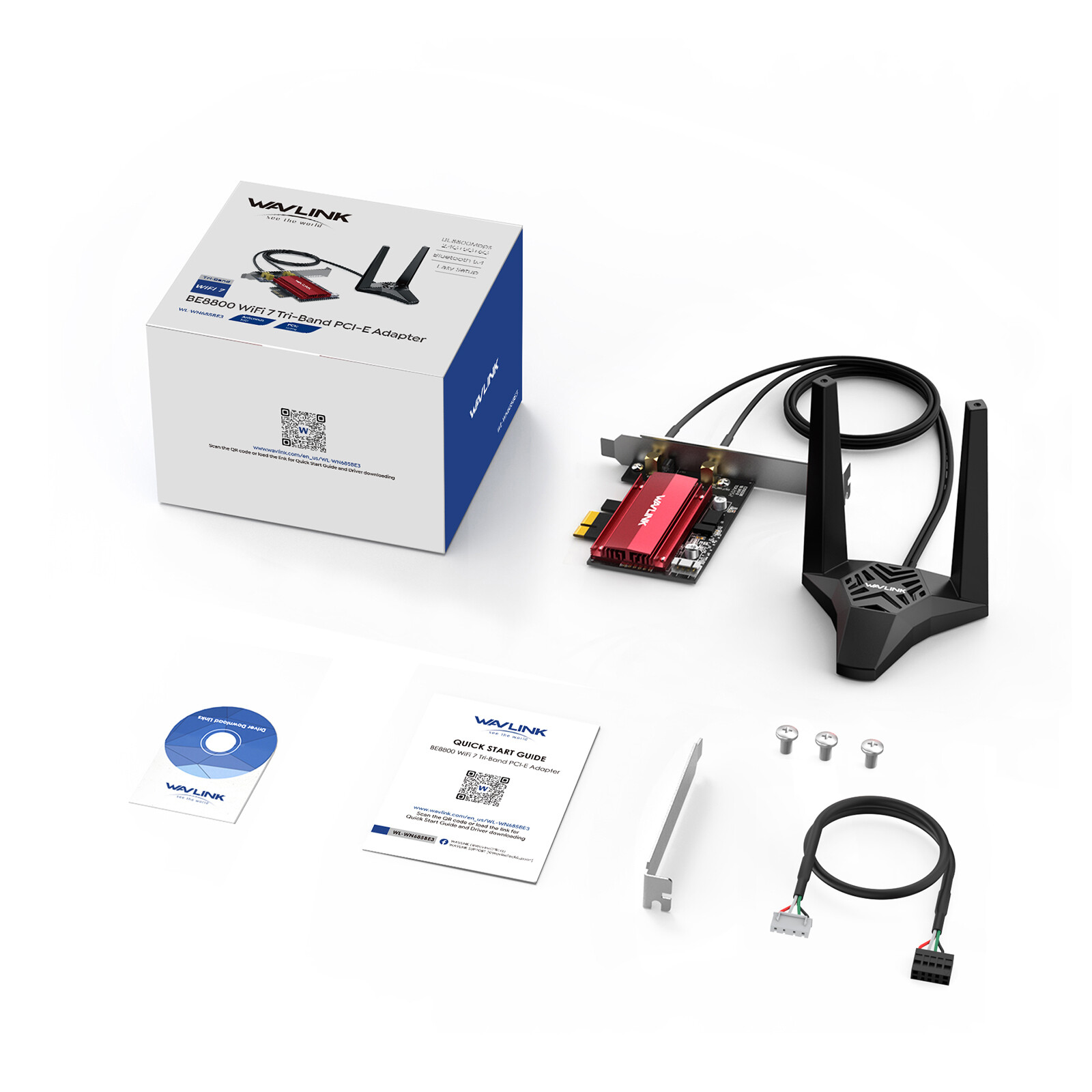 BE8800 WIFI 7 Network Card PCI-E WiFi 7 & Bluetooth 5.4 Adapter M.2 Card Option