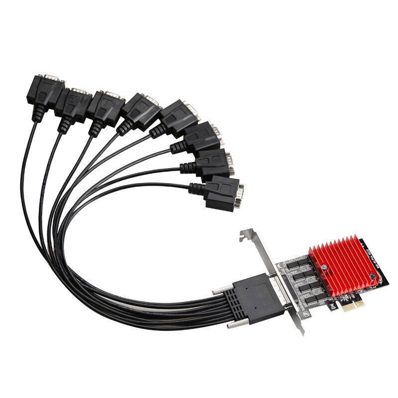 RS232 Serial Port 8-Port PCIE Serial Expansion card Expansion Adapter Riser Card