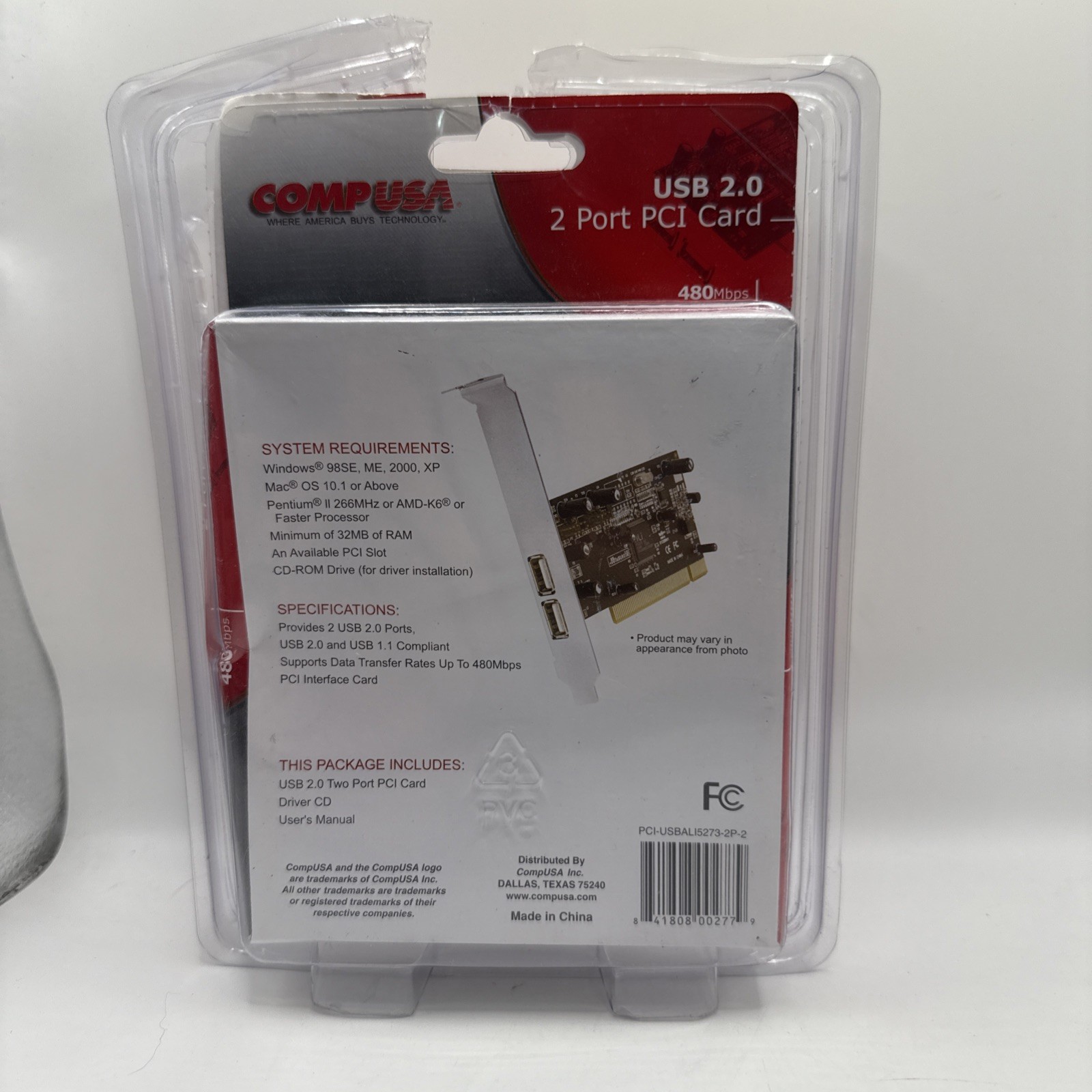 Vintage High Speed 2-port USB 2.0 Card Backward Compatible PC + Mac
