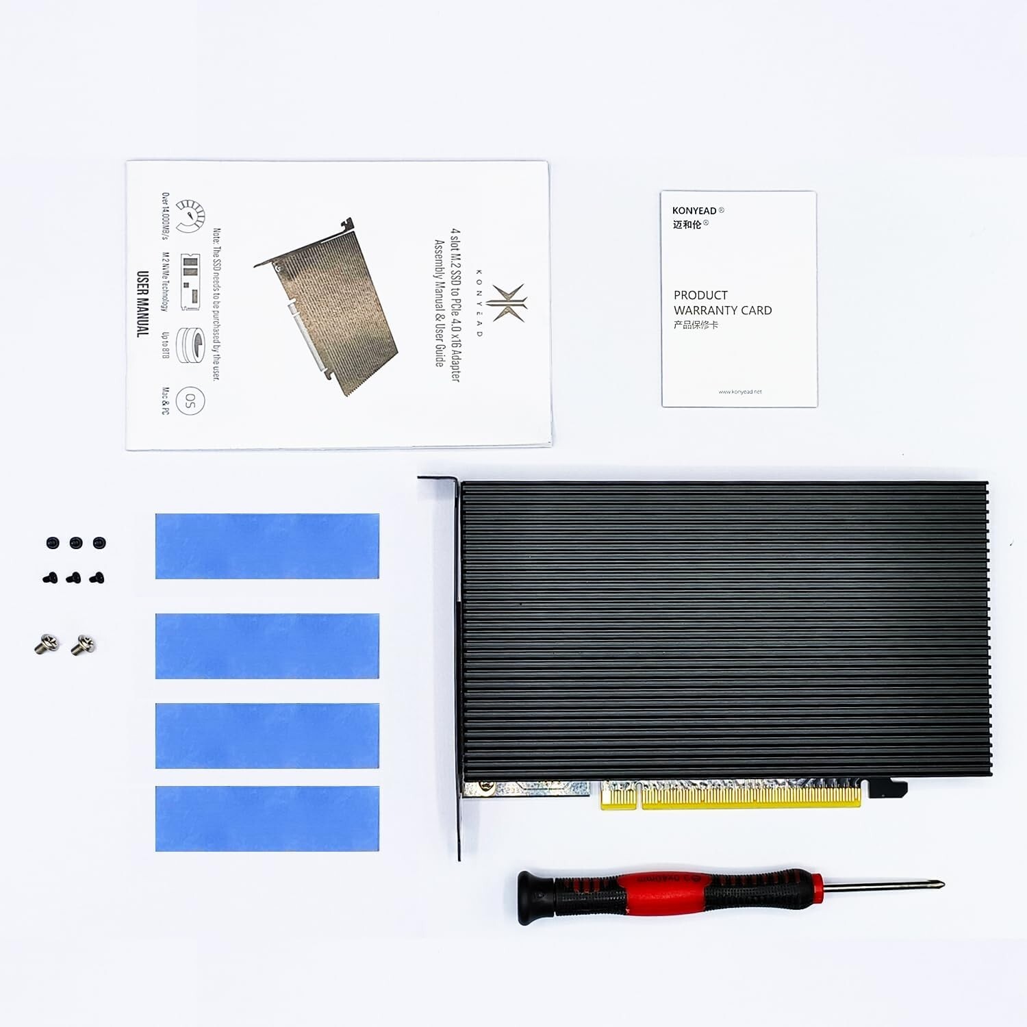 PCIe 4.0 Expansion Card for 4 NVMe M.2 SSDs with Heatsink – High Speed=$