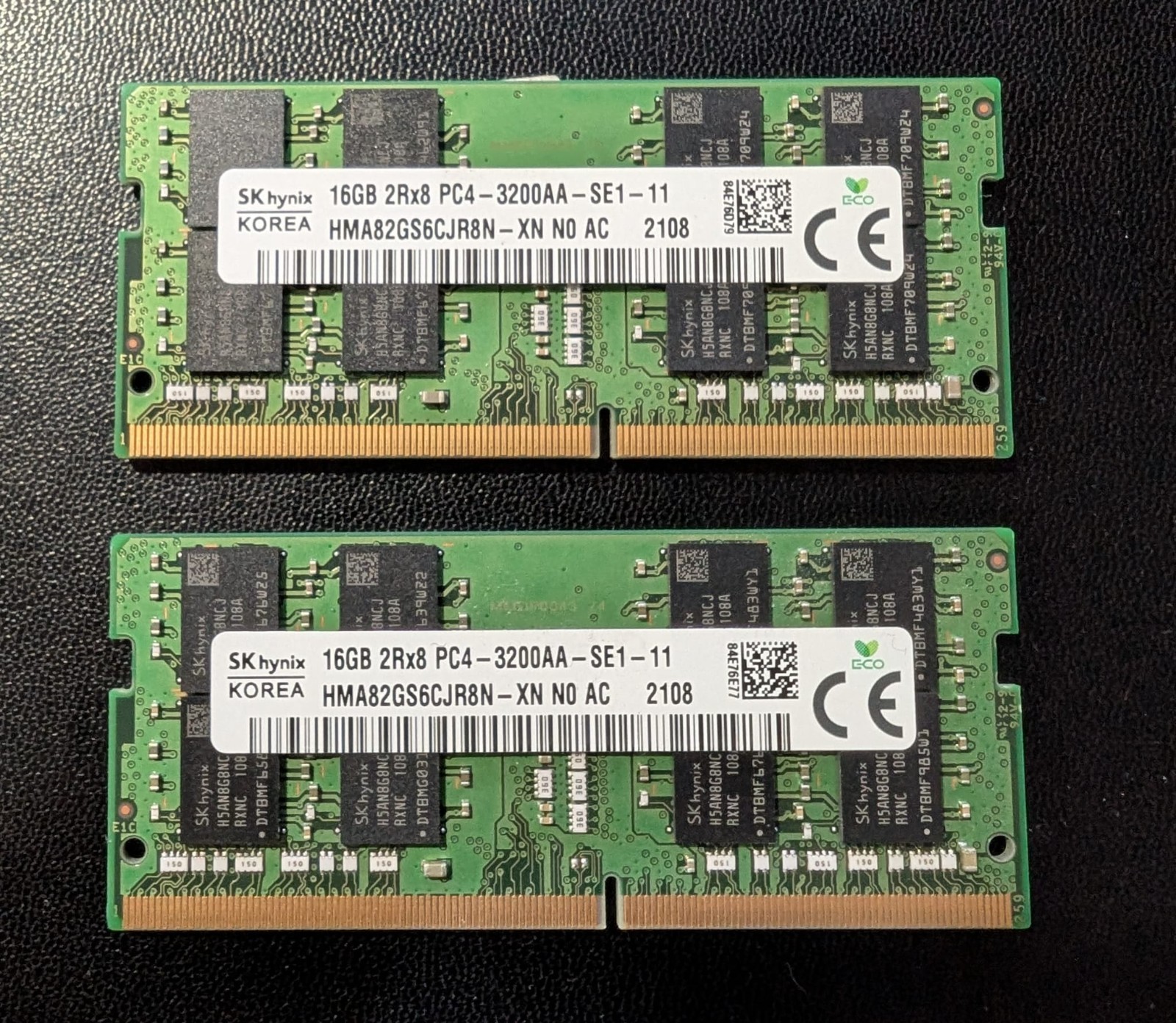 SK hynix 16GB 2Rx8 PC4-3200AA RAM SO-DIMM HMA82GS6CJR8N-XN, HP PN:L47726-001