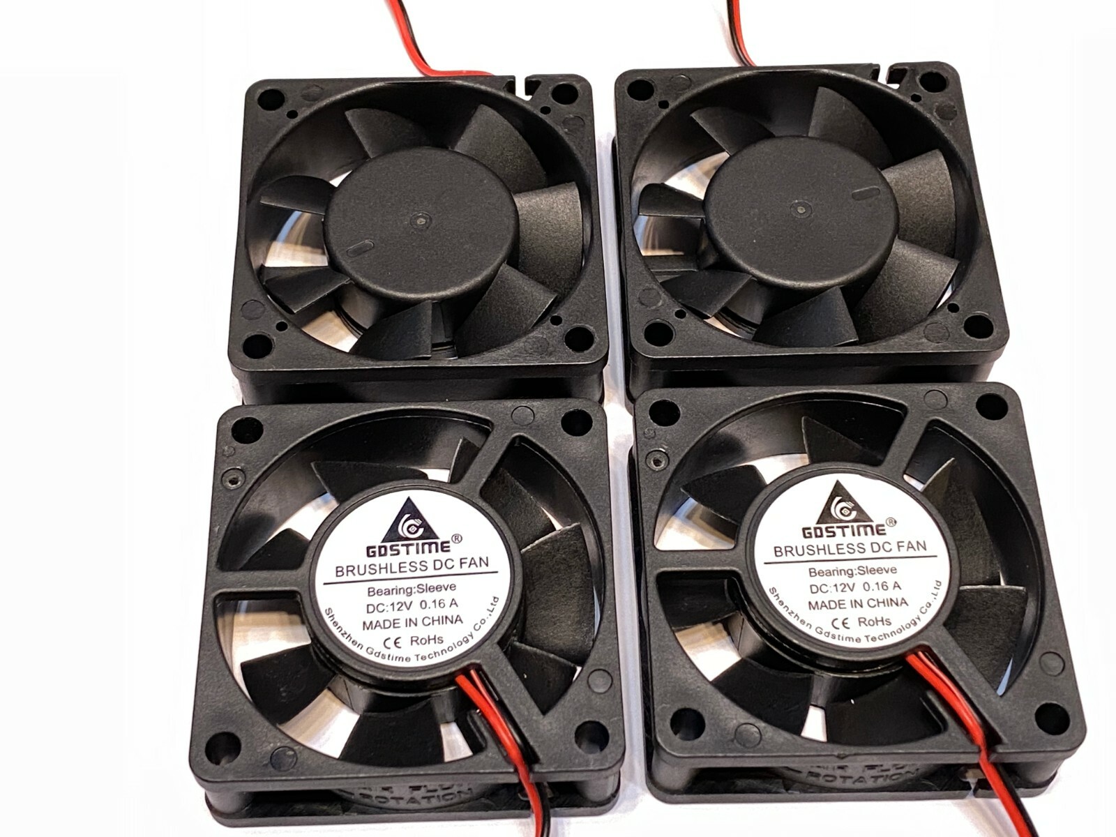 4 Pieces Gdstime DC 12V 2Pin 6020 60x60x20mm 60mm PC 6cm Case Cooling Fan A44