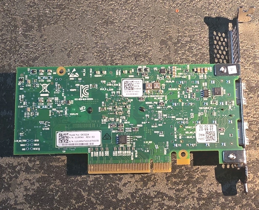 DELL MELLANOX CX322A 019RNV Dual Port Network Adapter 10GbE PCIe