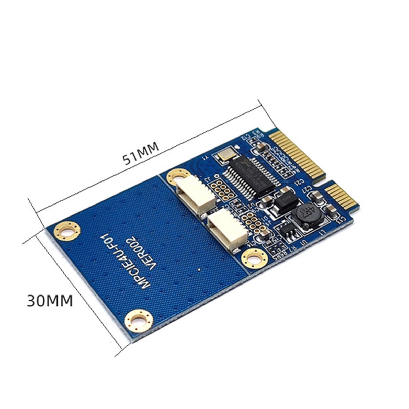 Mini PCI-E to USB Adapter mPCIe to 5 Pin 2 Ports Dual USB2.0 Converter Card v