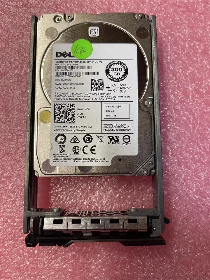 YJ2KH DELL 300GB 10K 2.5″ 12GBPS SAS HDD