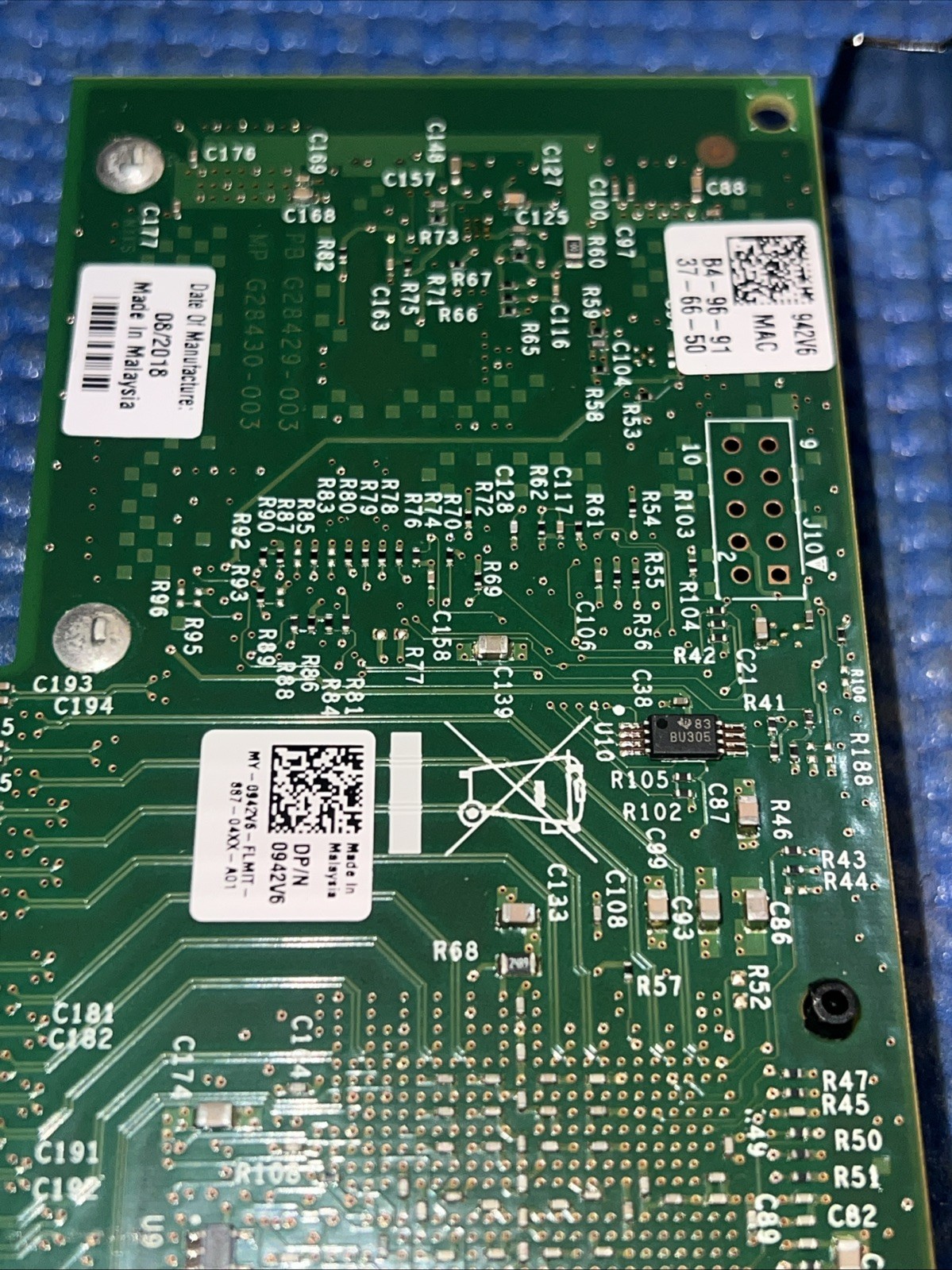 Lot of 2) Dell Intel X520-DA2 0942V6 942V6 10Gb Server Network Adapter