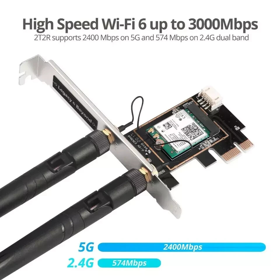 AX3000 WiFi 6 PCIe WiFi Card for Desktop PC Intel AX200 Bluetooth 5.2 Adapter
