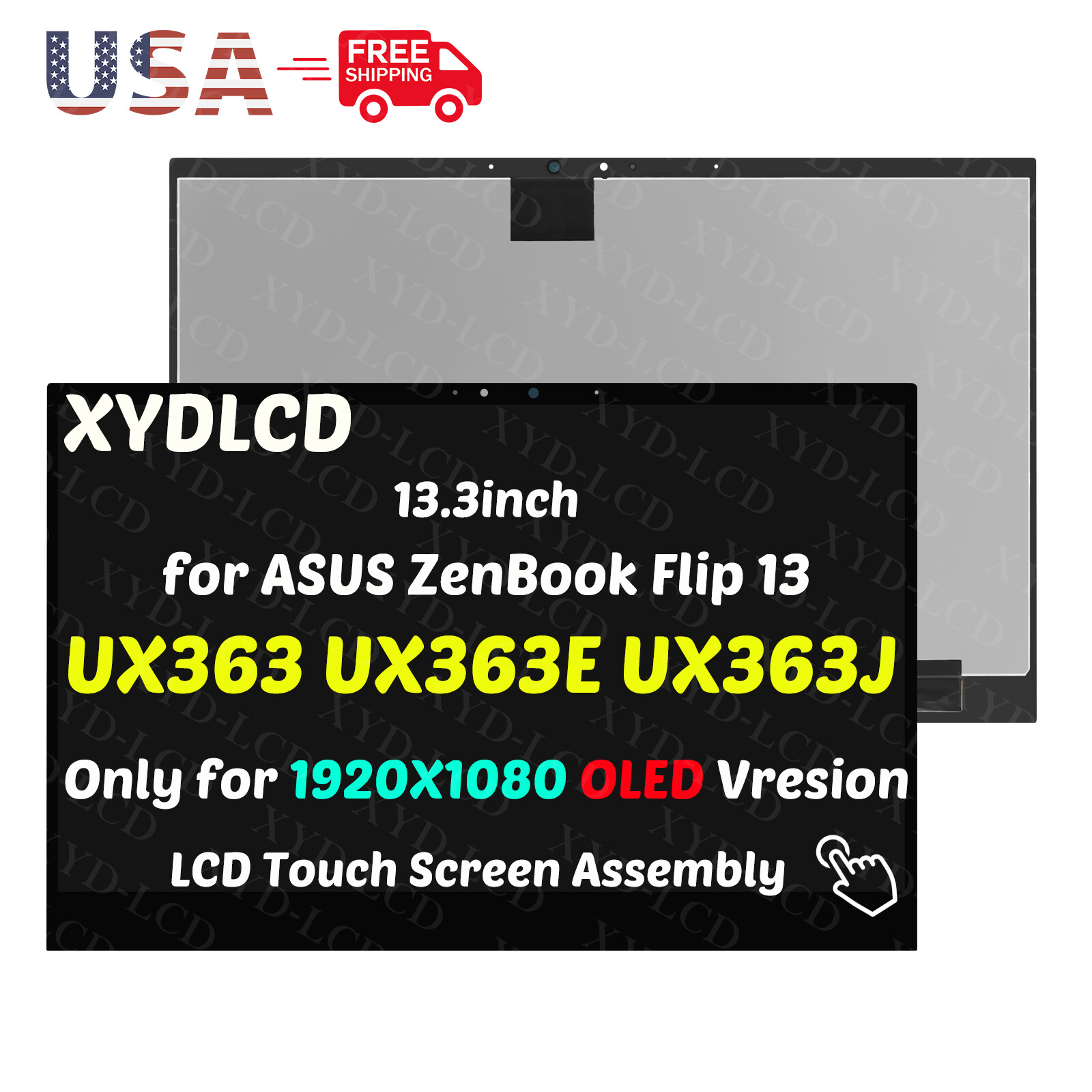 New for ASUS ZenBook Flip 13 UX363 90NB0RZ1-R23002 FHD OLED LCD Screen Digitizer