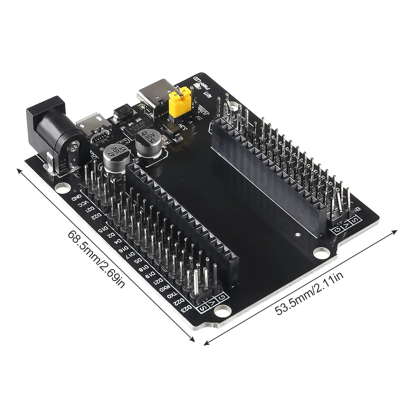 5 PCS ESP32 Development Board, GPIO Breakout, 30Pin, Type-C, Micro USB, Shield