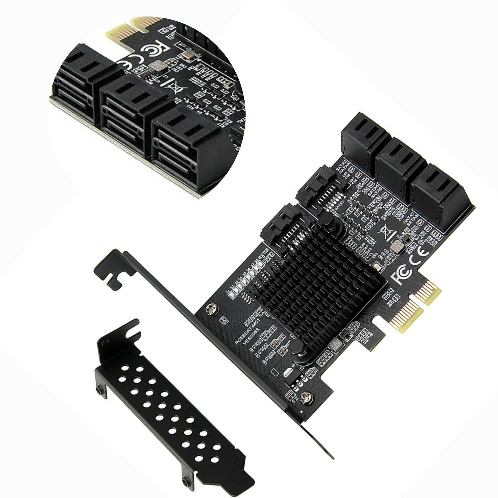 8-Port SATA 3.0 PCI Express Expansion Card PCI-E Controller 6G Adapter for HDDcD