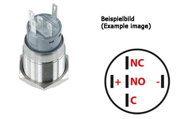 Phobya Vandalism Switch 19mm Aluminium Black, White Ring Illuminated 5pin