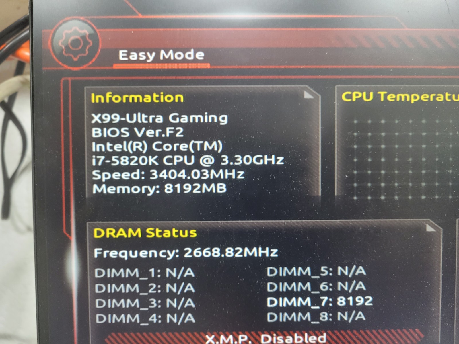 GIGABYTE GA-X99-Ultra Gaming Core i7-5820K, 8GB RAM, IO Shield #1443