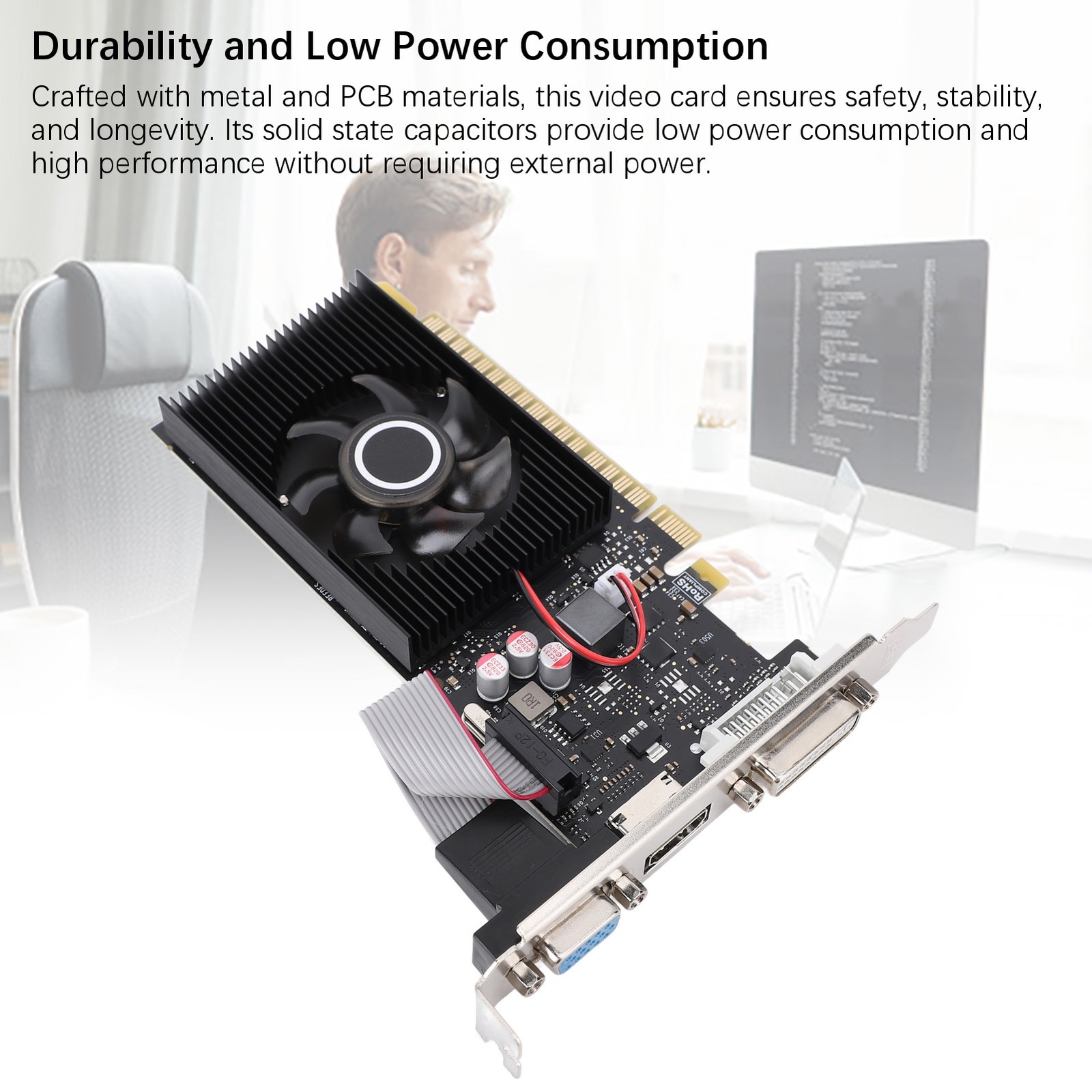 Graphics Card 1GB DDR3 64bit PCI Express 1.1 X 16 DVI VGA HD Multimedia Int MGGP