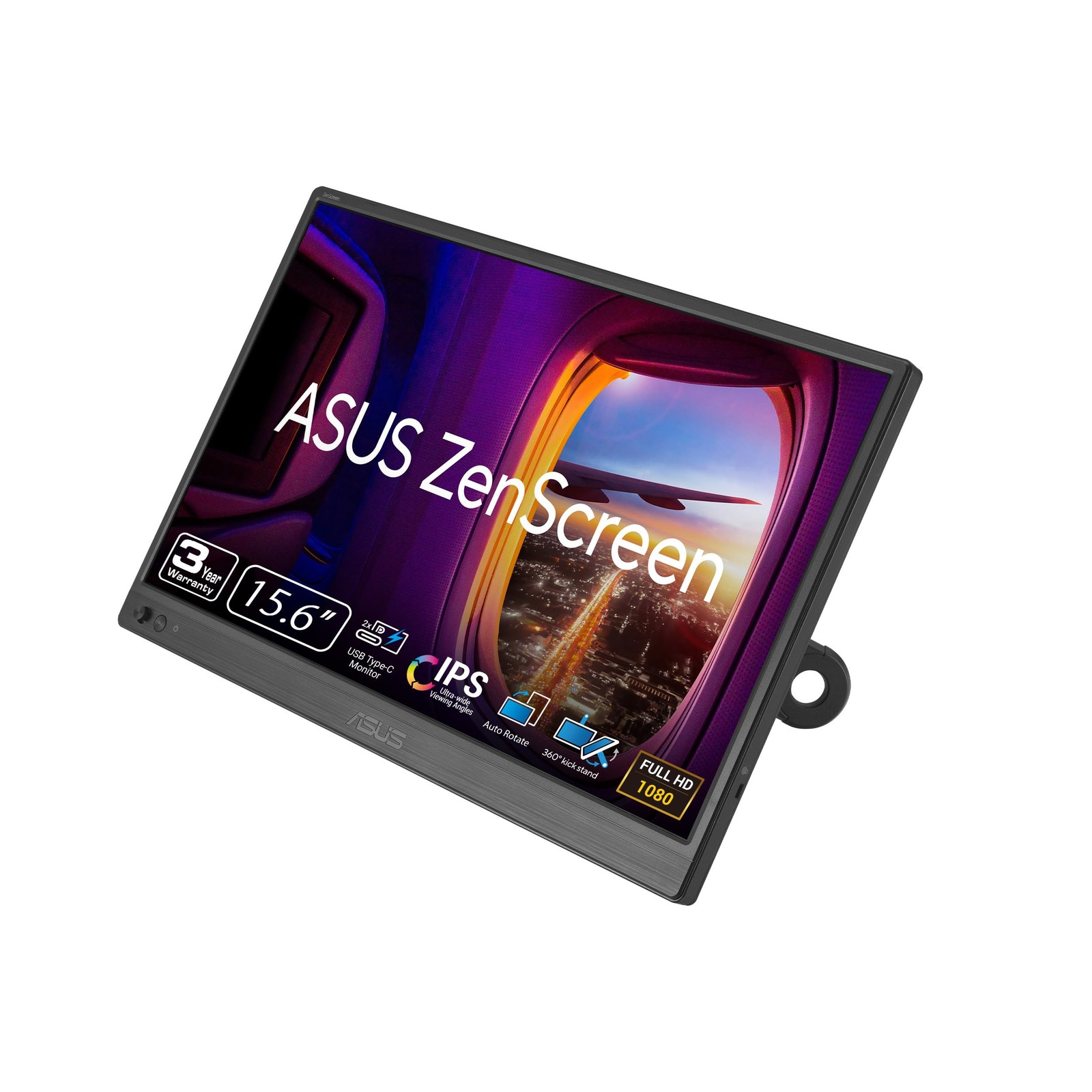ASUS ZenScreen 15.6” Portable Monitor for Laptop (MB169CK) – Dual BLACK