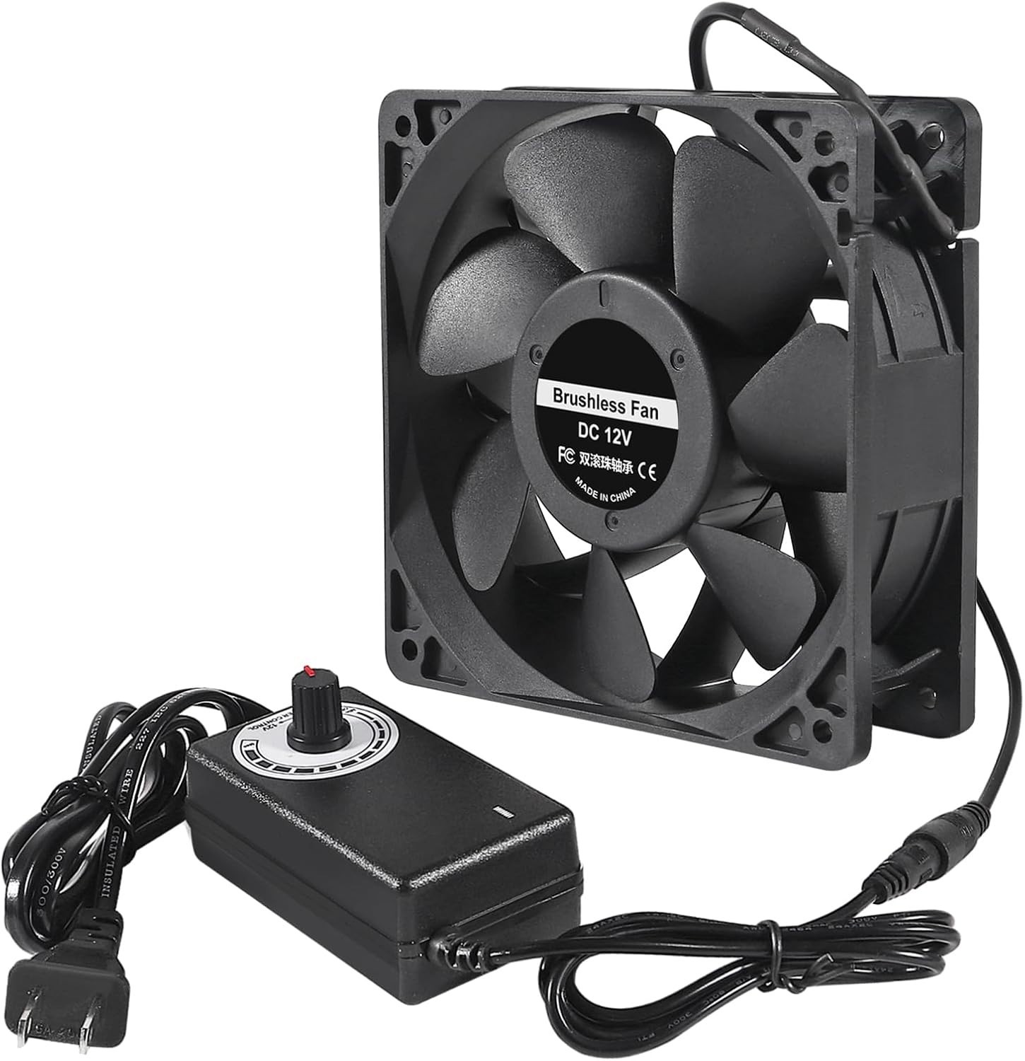 120mm 38mm Cooling Muffin Axial Fan Low-Speed 115V 120V AC Adjustable Fan Speed