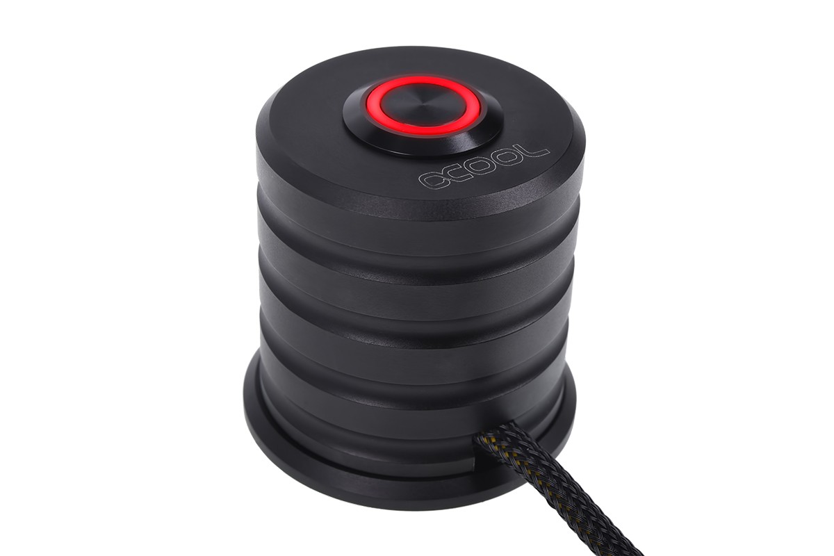 Alphacool Power Button with Button 19mm Red Illuminated – Deep Black