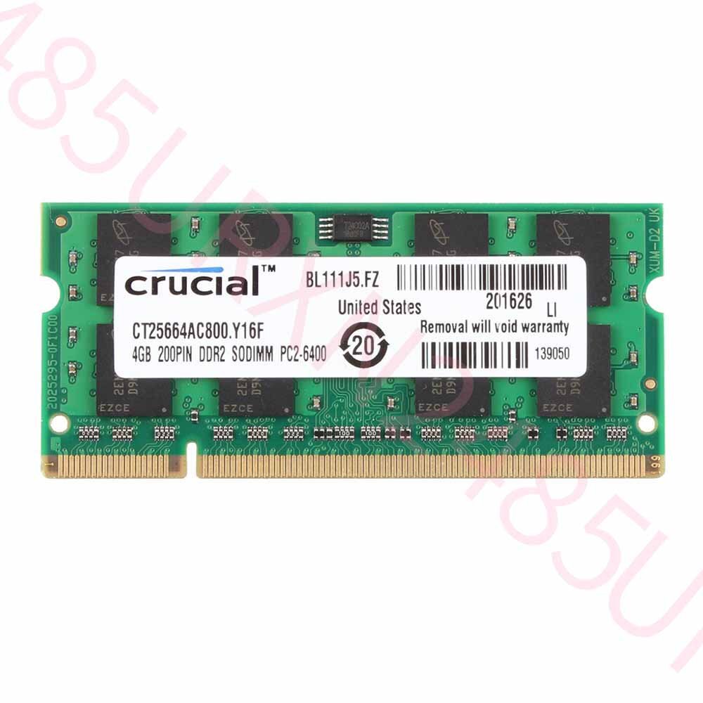 8GB 4GB DDR2 PC2-6400 800 Laptop RAM Crucial For Dell Inspiron 1440 1545 1750