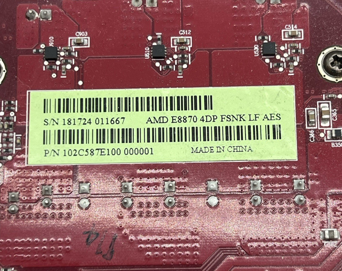 BALLY SG SCIENTIFIC GAMES VIDEO CARD AMD E8870 4DP FSNK LF AES 102C587E100