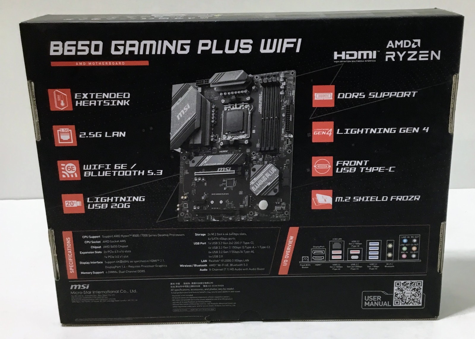 MSI B650 PG Lightning Phantom Gaming Motherboard AMD Ryzen DDR5 SDRAM HDMI