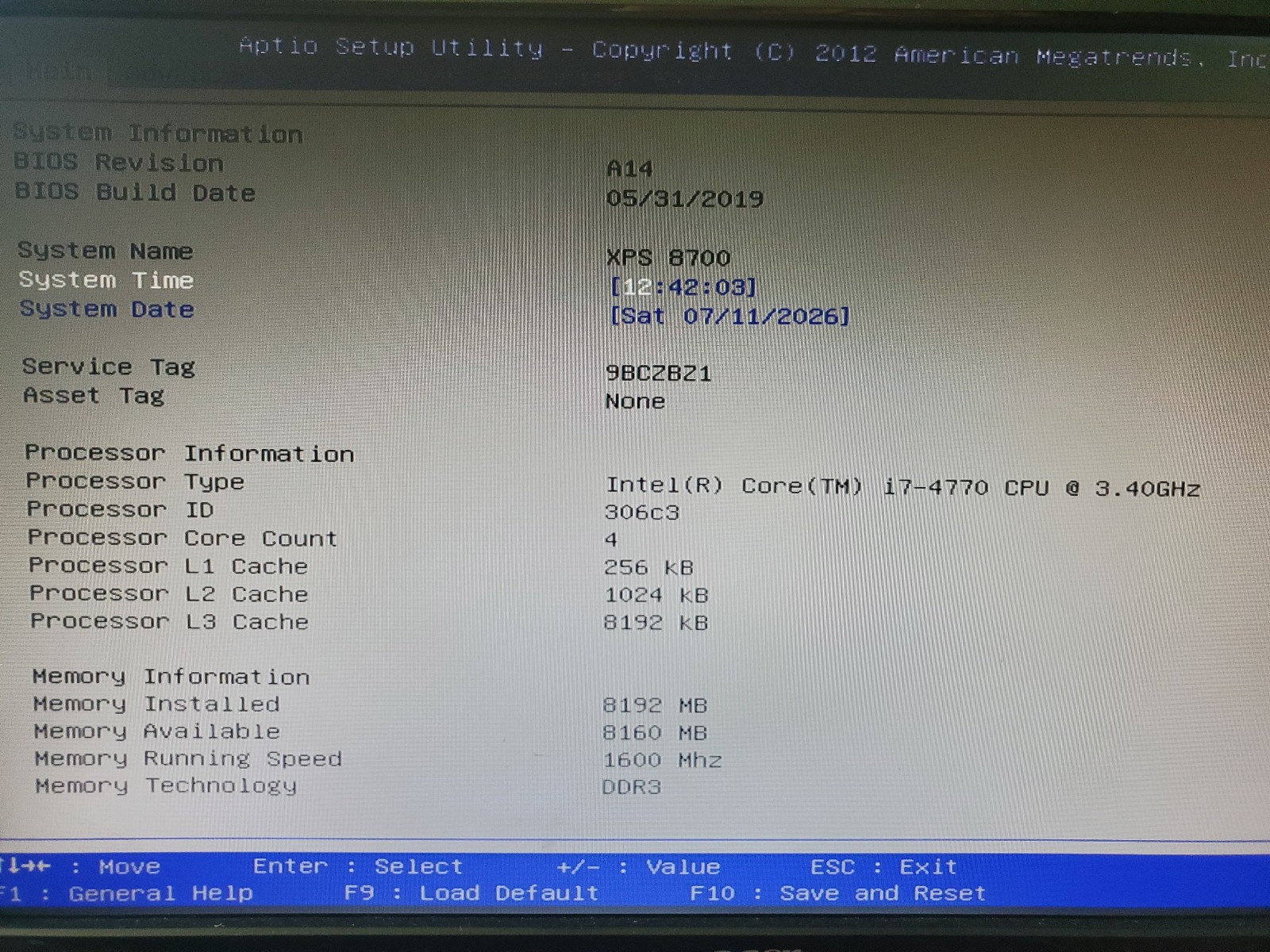 Dell XPS Motheboard, i7-4770, 8GB DDR3 0KWVT8 + GT635 0R5H2D