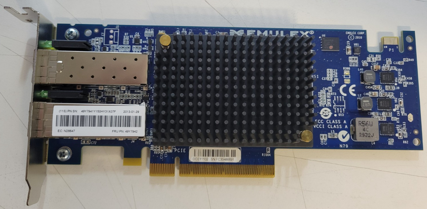 Emulex OCE11102 10GB SFP Gigabit Ethernet Server Adapter Card PCIe w/2 SFP