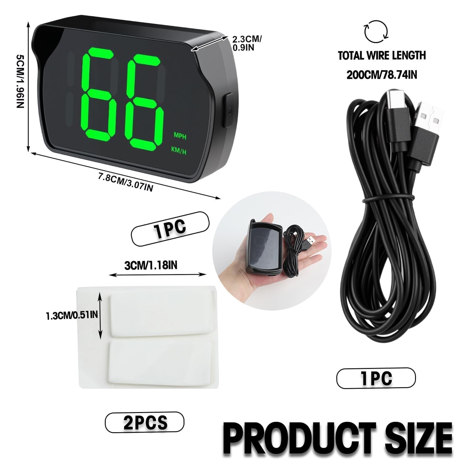 GPS Digital Speedometer for Car MPH, Golf Cart Universal HUD Speed Meter, Hea…