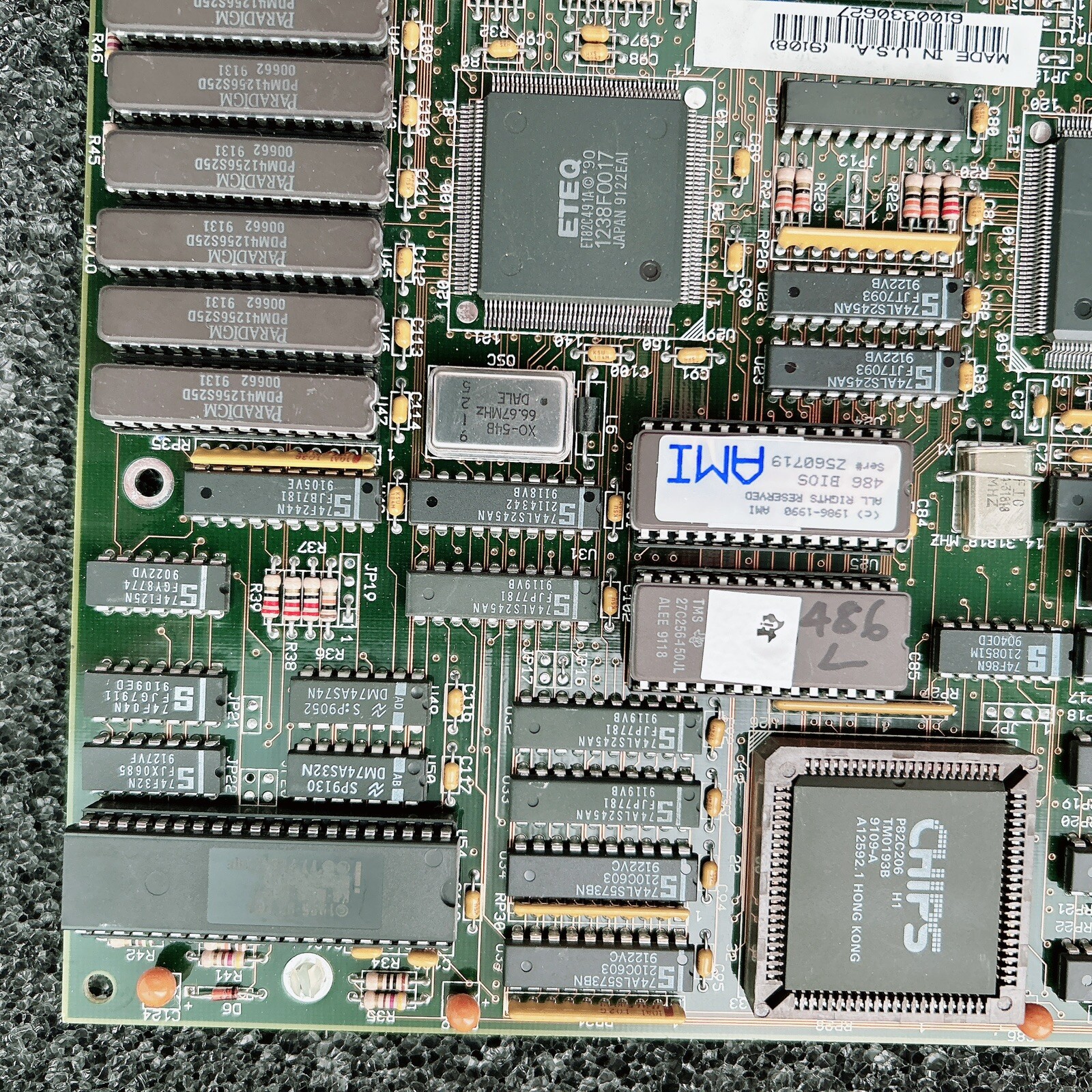 AMPTRON DX-6100 6098 Rev1.1 486-DX 33 Motherboard AT