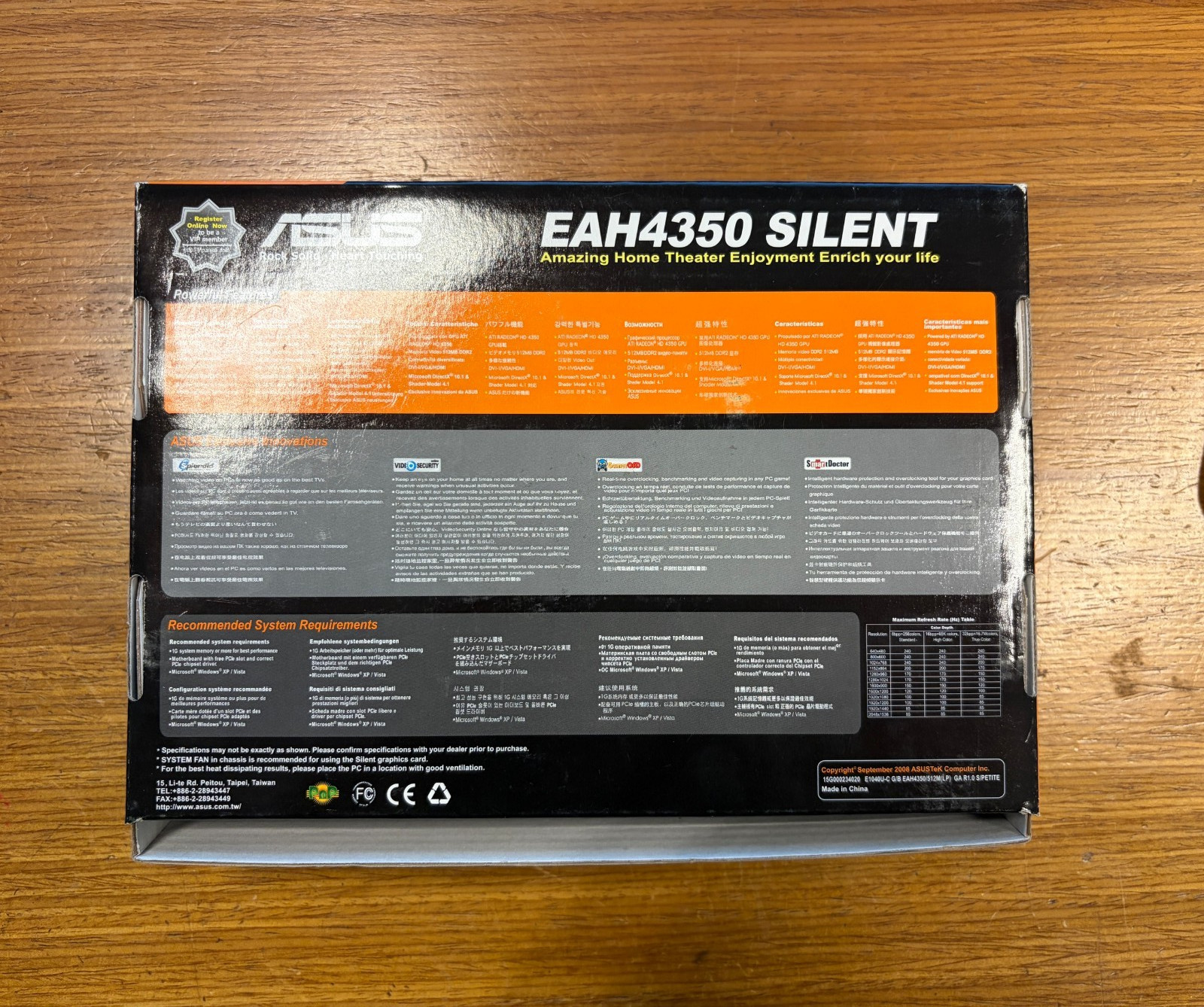 ASUS EAH4350 SILENT/DI/512MD2/LP PCI-E 512MB DVI VGA HDMI Video Card