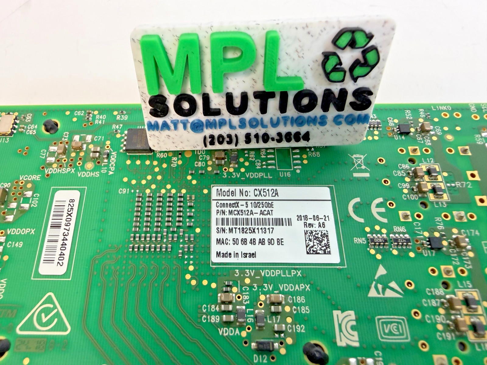 DELL Mellanox ConnectX-5 CX512A EN 10/25GbE DualPort SFP28 PCIeX8 Adapter 0PK5TN