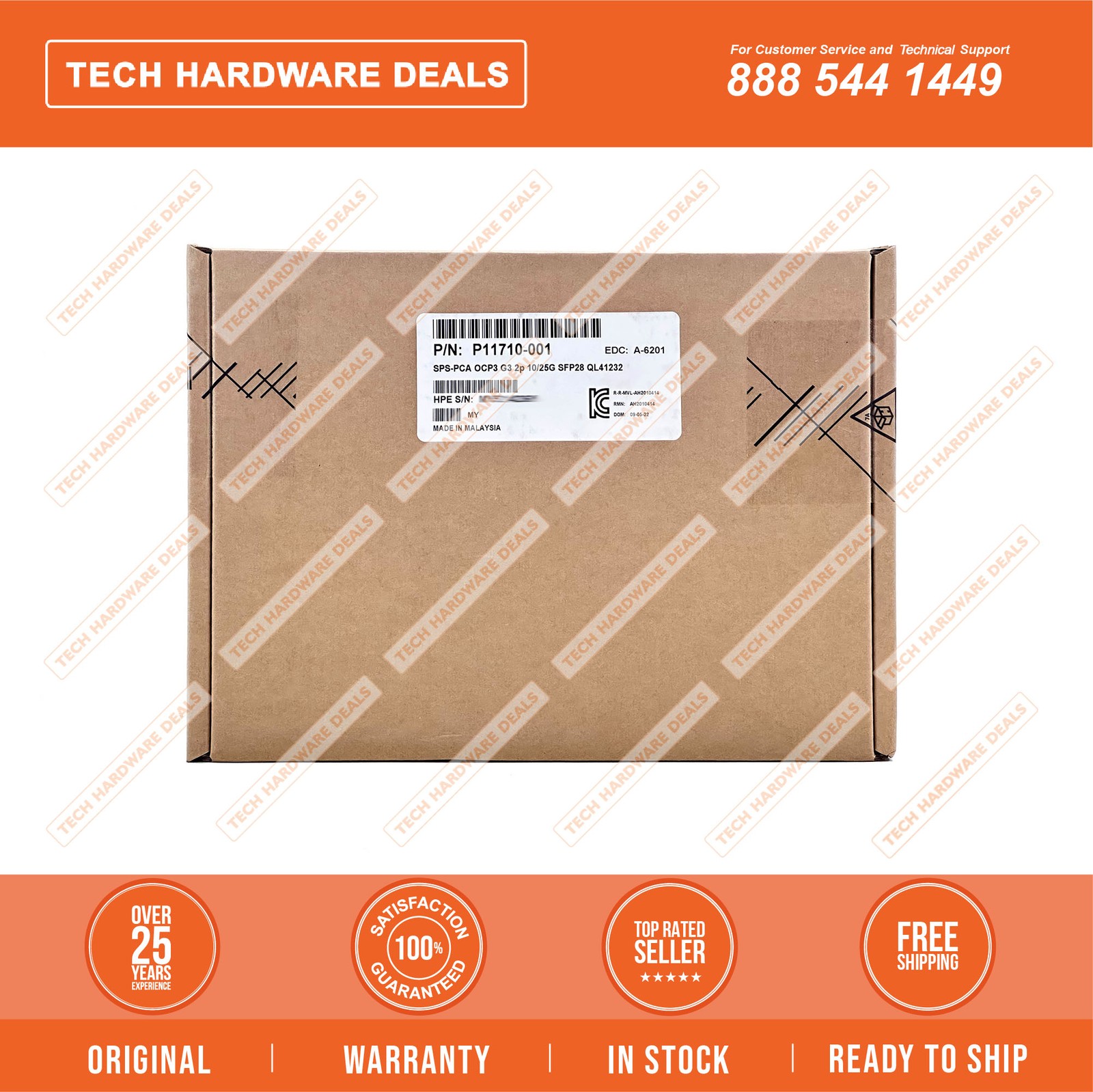 P11710-001 NEW SEALED Marvell QL41232HQCU Ethernet 10/25Gb 2-port SFP28 OCP3 Ad