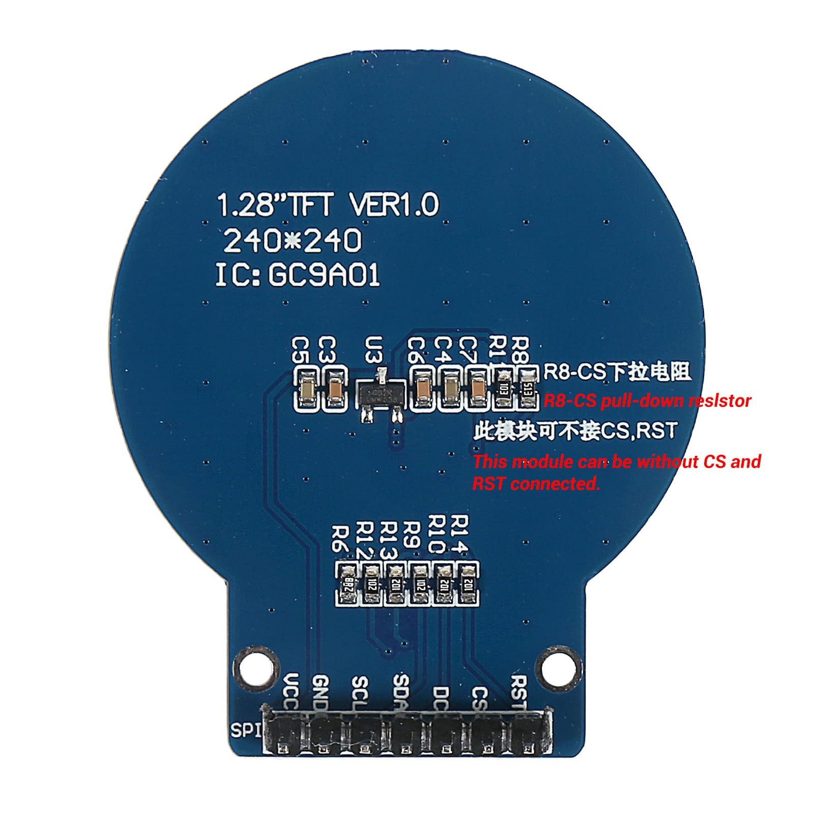 2Pcs 1.28 Inch LCD Round Screen TFT Display Board GC9A01 Driver 1.28″ TFT LCD…