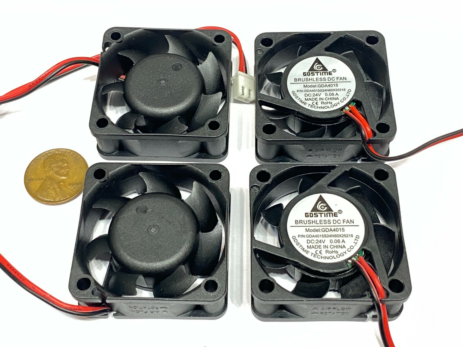 4 Pieces 24v 4015 Cooling Fan 2pin 40mm 15mm mini axial box small 3D Printer E36