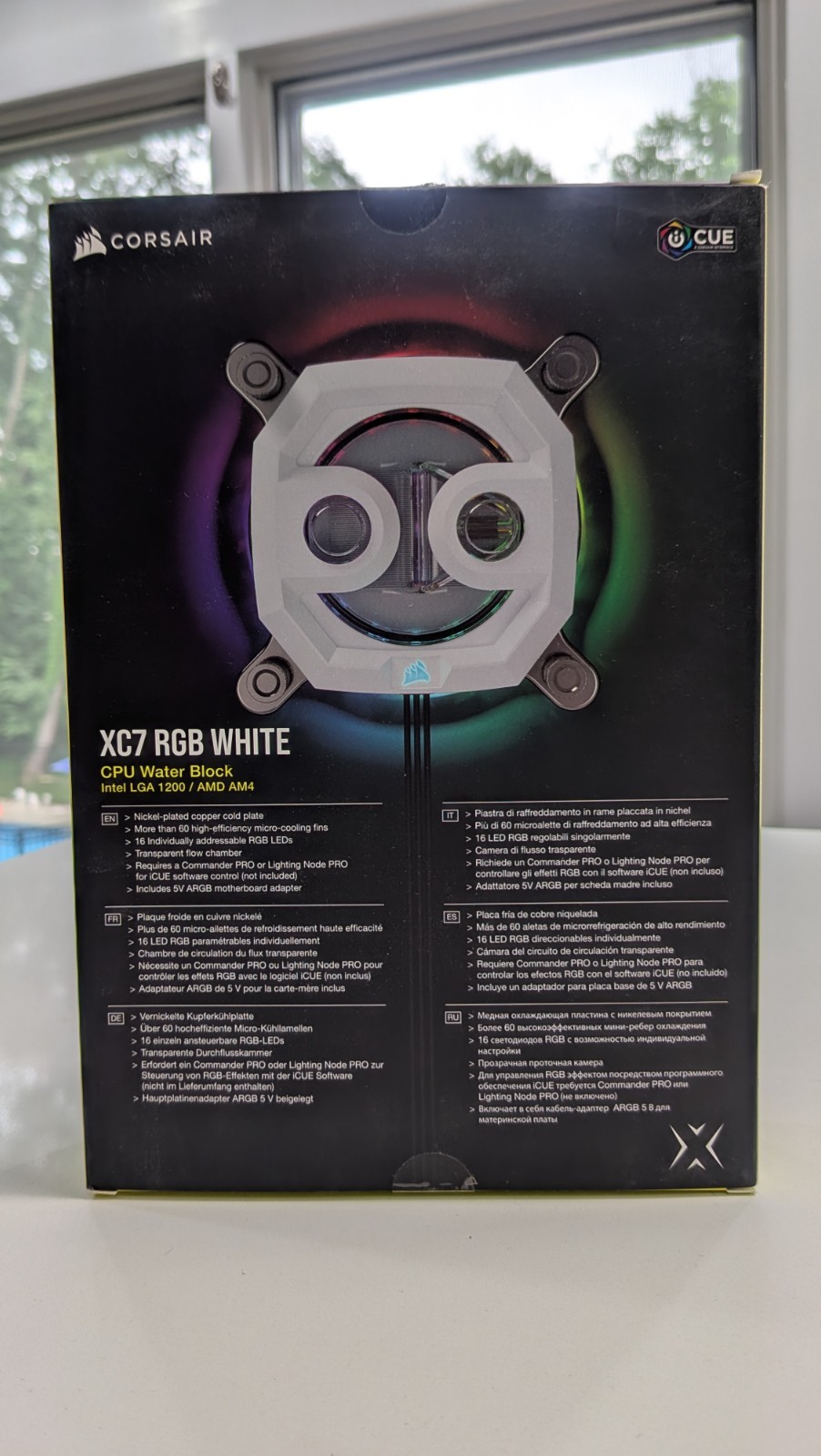 Corsair Hydro X Series XC7 RGB White CPU Water Block Intel LGA 1200 AMD AM4