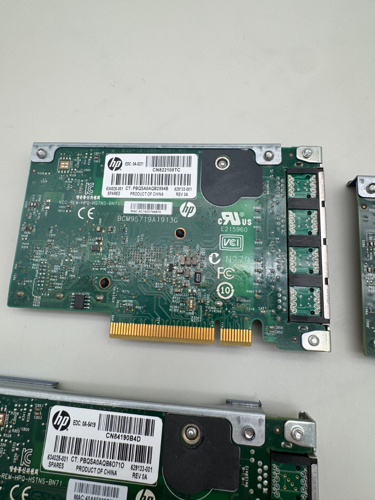 HP 331FLR FlexibleLOM 4-Port Gigabit Ethernet Adapter 629133-002 Lot of 3