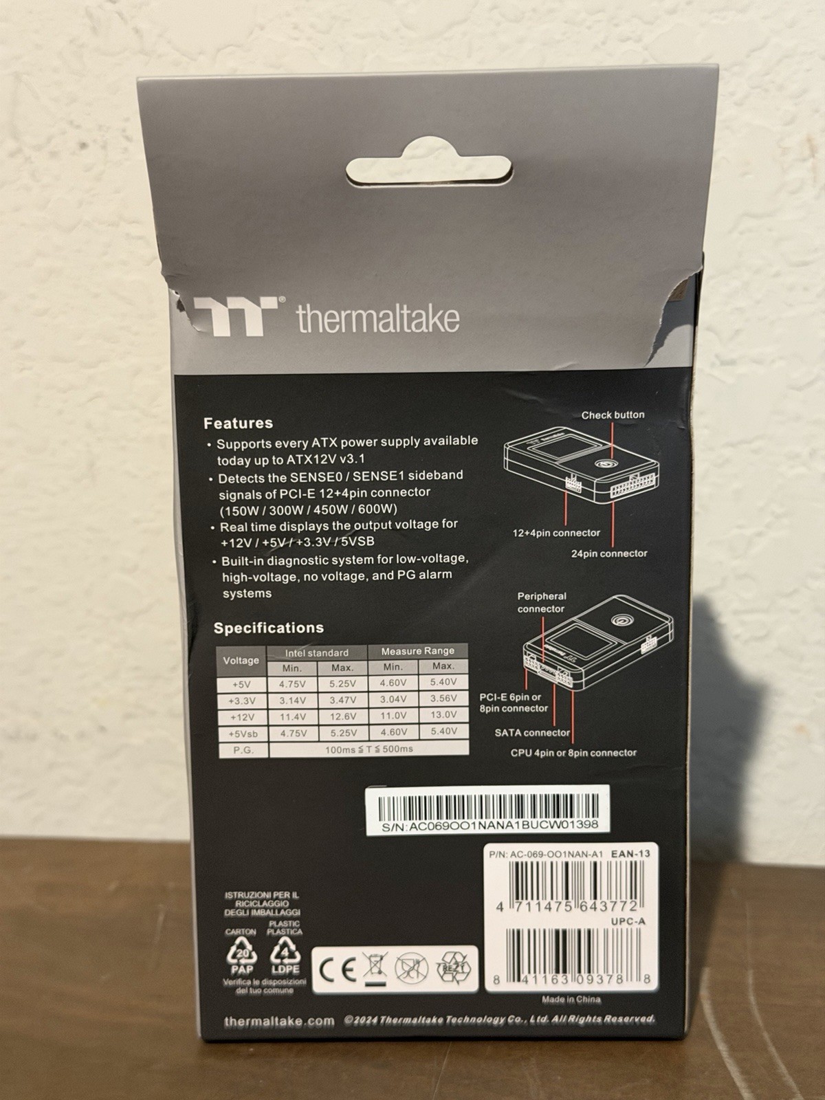 Thermaltake – AC-069-OO1NAN-A1 – Dr. Power III ATX Power Supply Tester