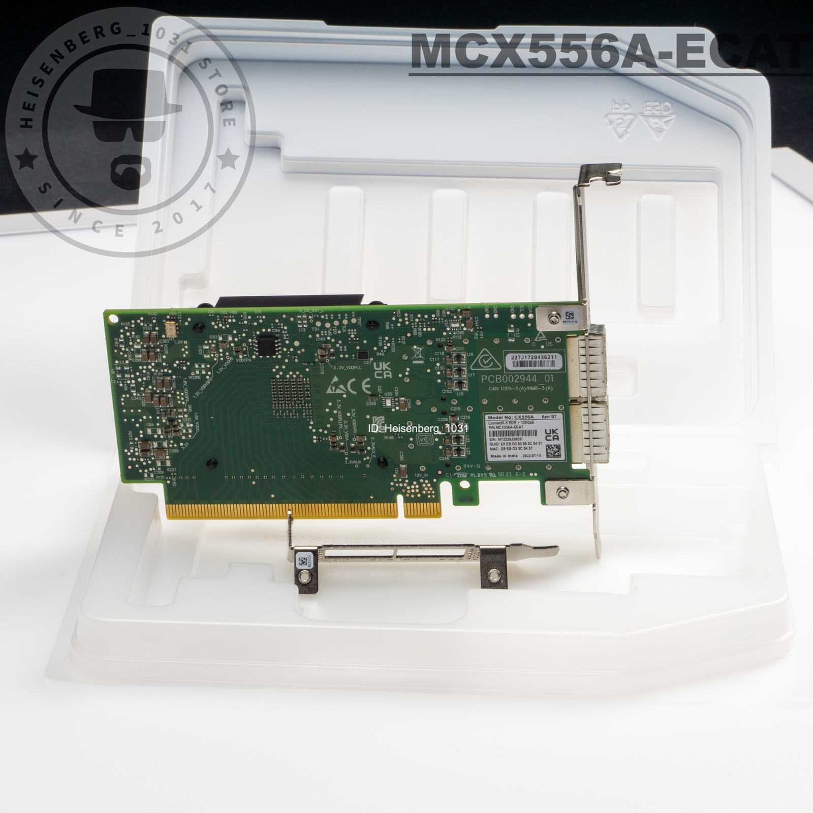 MCX556A-ECAT Mellanox ConnectX-5 VPI Adapter Card EDR IB 100GbE Dual-Port QSFP28